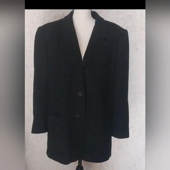 Eddie Bauer Black Cashmere/Wool Coat. Size - Picture 1 of 8